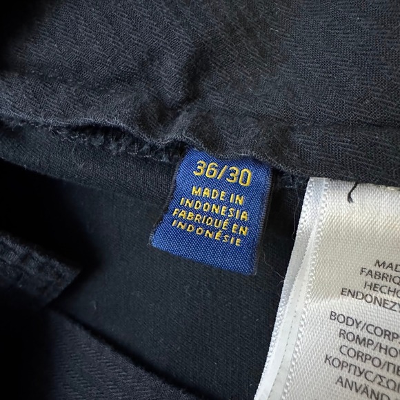 Polo Ralph Lauren Stretch Slim Fit Pants Chinos Casual Black 36/30 - Picture 4 of 6